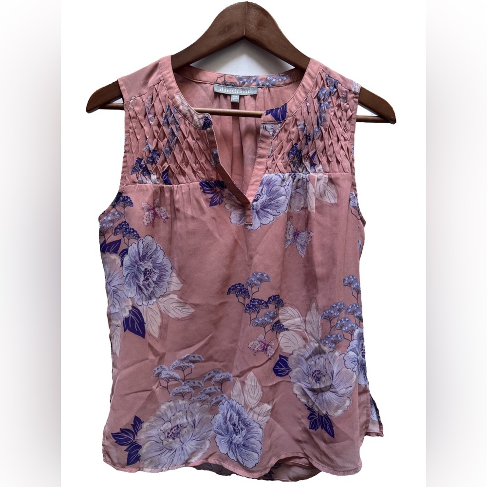 Daniel Rainn Pink and Purple Floral Blouse